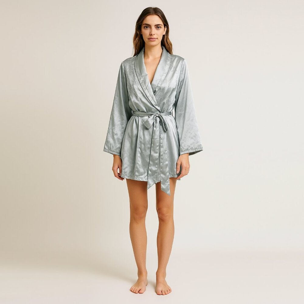 Morgan Taylor‎ Embroidered Robe Slip Set Size Medium - Picture 15 of 15
